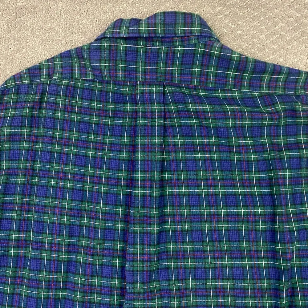 Vintage Ralph Lauren Flannel Shirt Men's XL Green Blue Plaid Tartan Blackwatch - Picture 4 of 13
